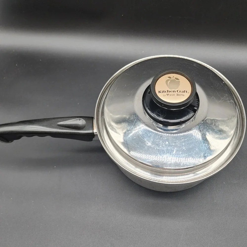 Kitchen Craft Silver Stainless Steel Waterless Skillet Saucepan Pot Set of 2
